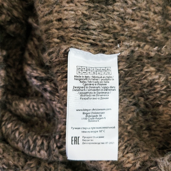 REMAIN Birger Christensen Denise Alpaca Knit Crop Patchwork Oversized Ca… - Picture 12 of 16